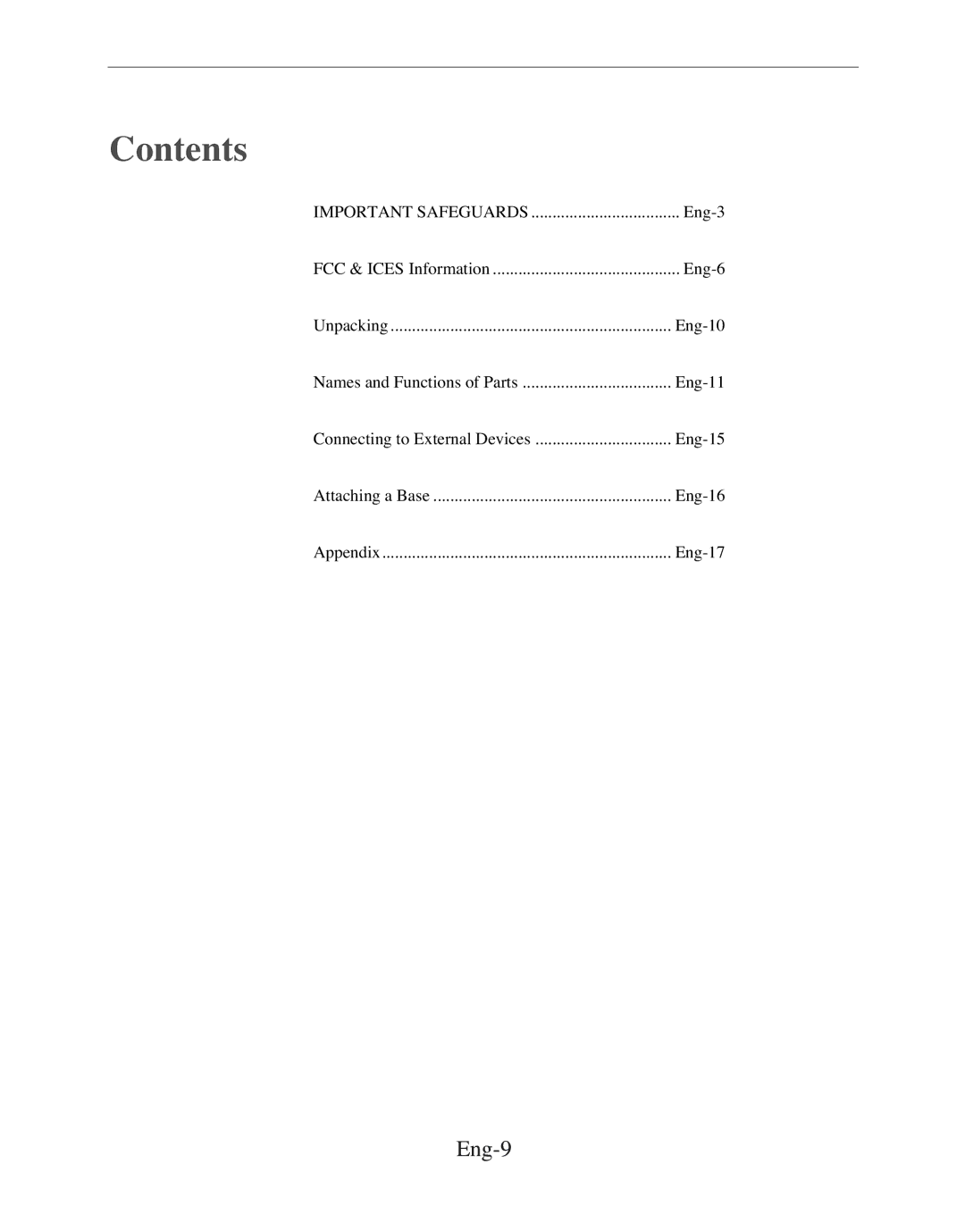 Samsung SMT-170MP manual Contents 