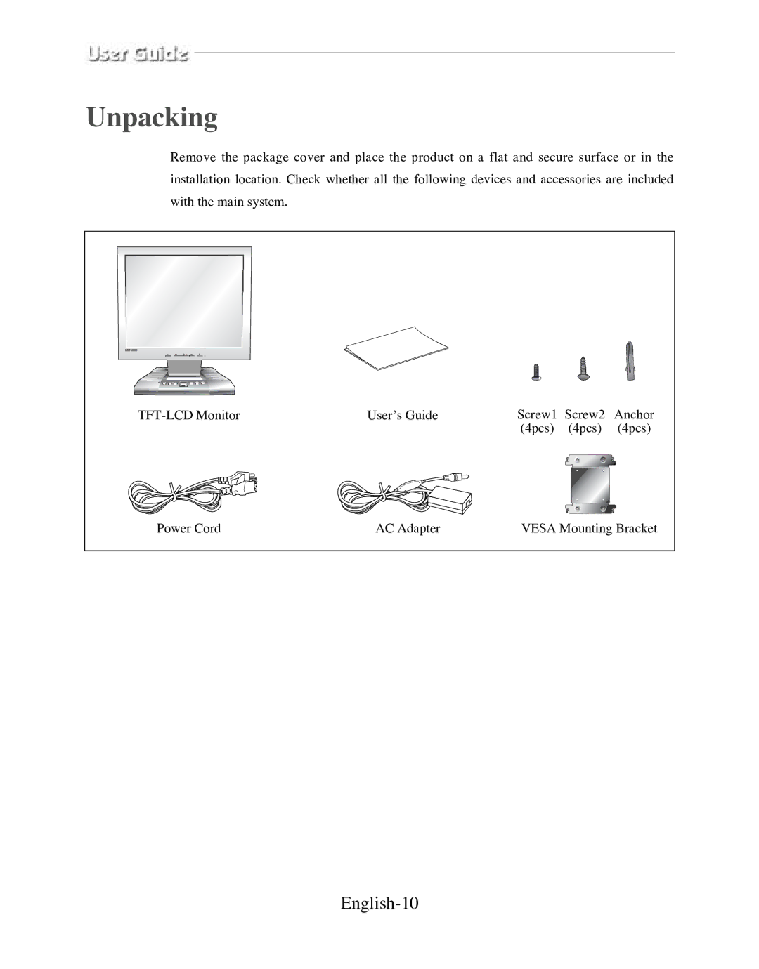 Samsung SMT-170P manual Unpacking 