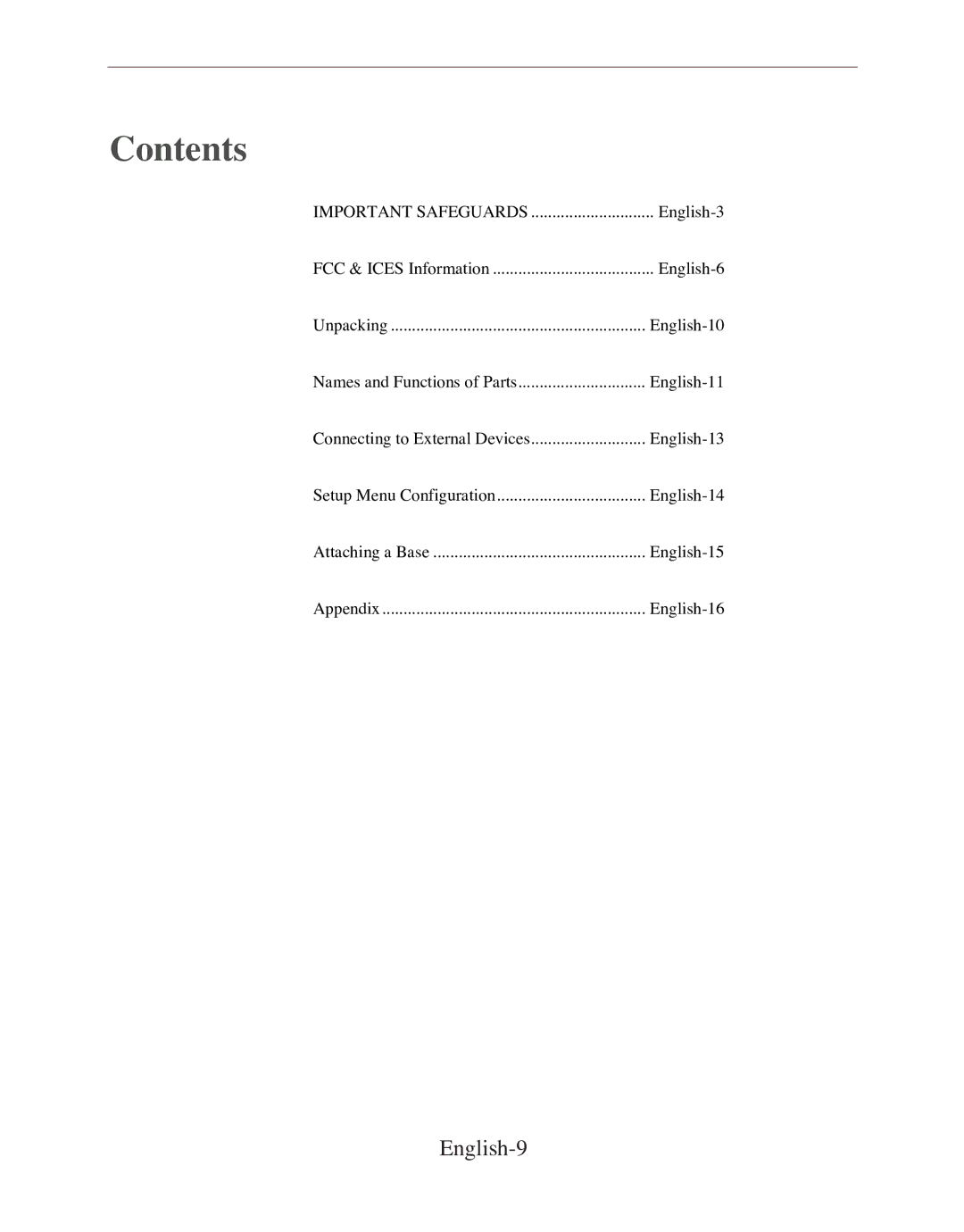 Samsung SMT-170P manual Contents 