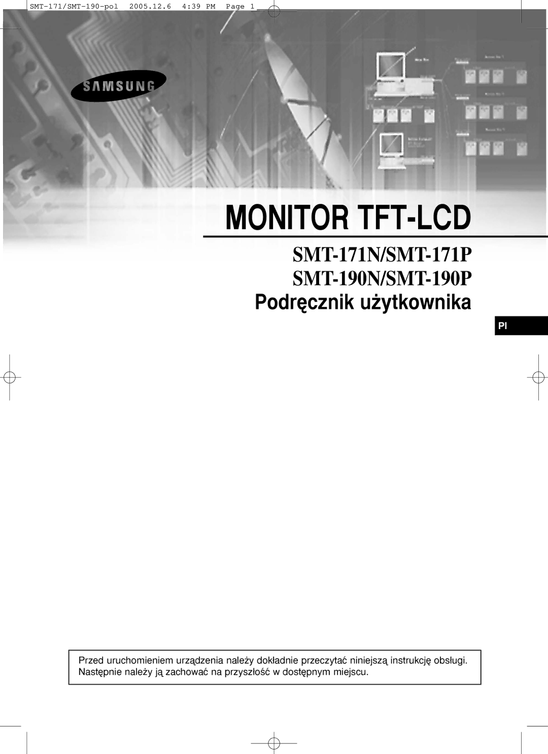 Samsung SMT-171P, SMT-171N, SMT-190P, SMT-190N user manual Monitor TFT-LCD 