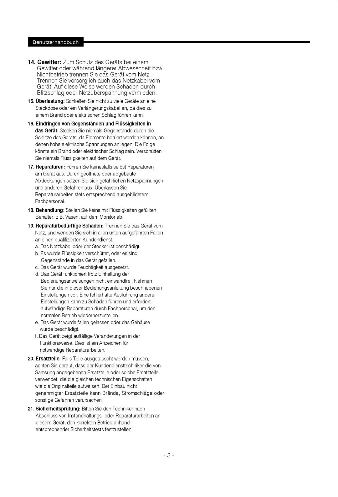 Samsung SMT-1722PV, SMT-1922PV manual BenutzerhandbuchUSERSMANUAL 