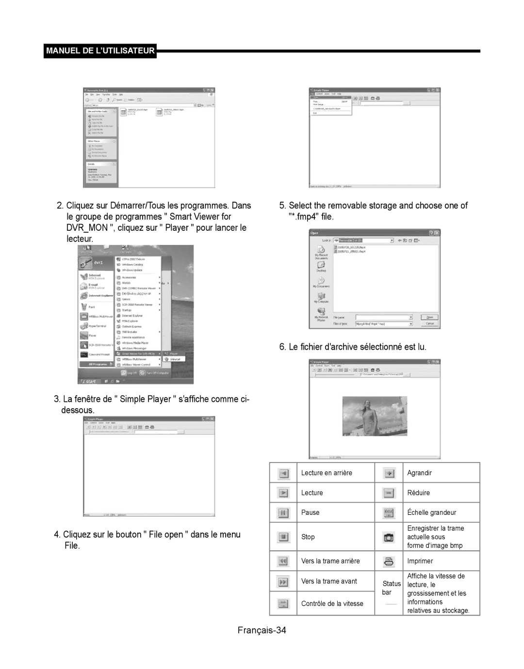 Samsung SMT-190Dx user manual Français-34, Affiche la vitesse de, Lecture, le 