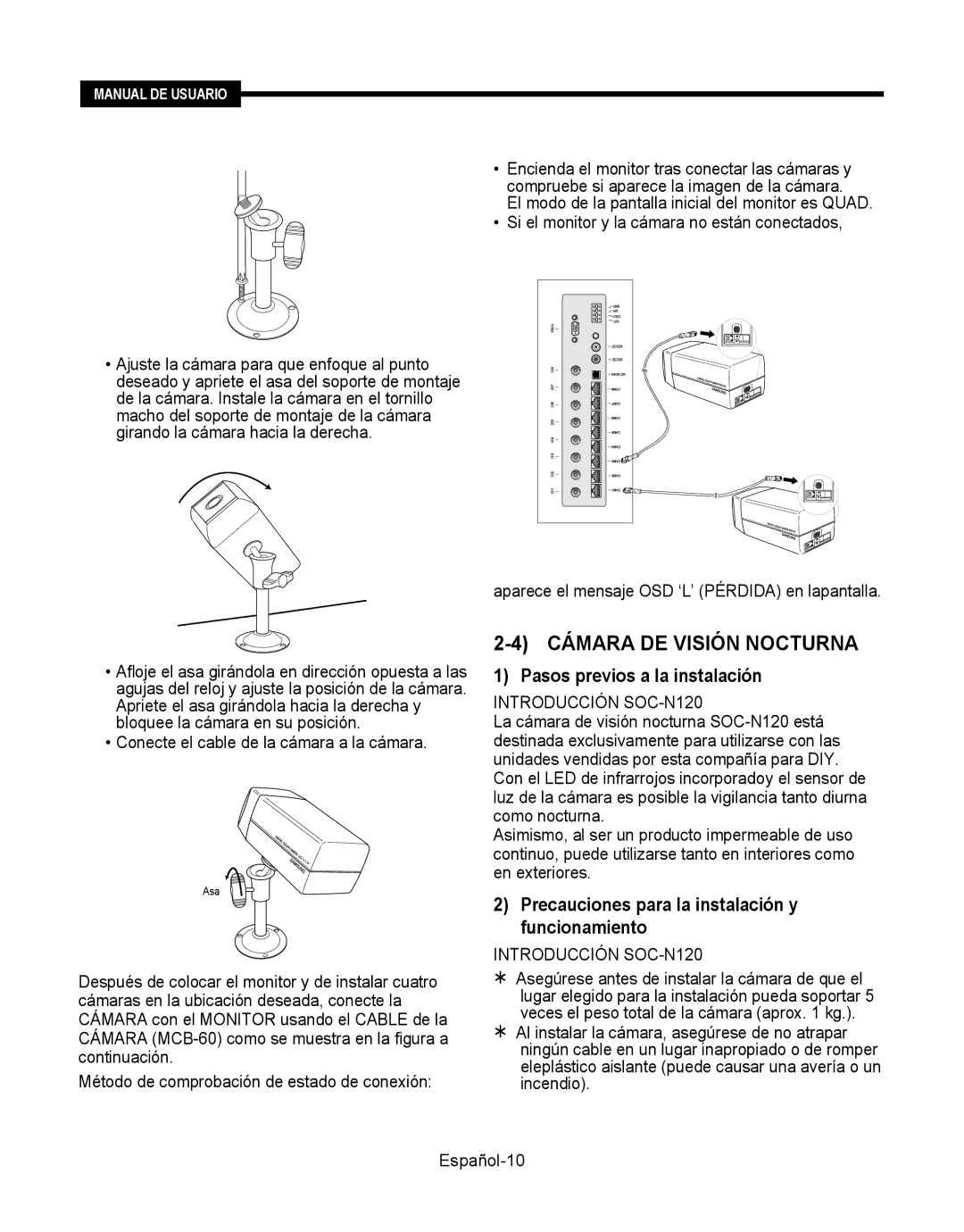 Samsung SMT-190Dx user manual Cámara DE Visión Nocturna, Introducción SOC-N120 