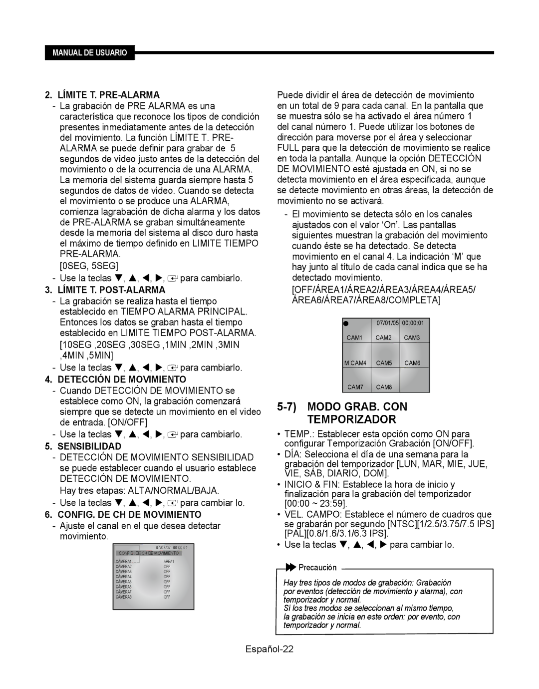 Samsung SMT-190Dx user manual Modo GRAB. CON Temporizador 