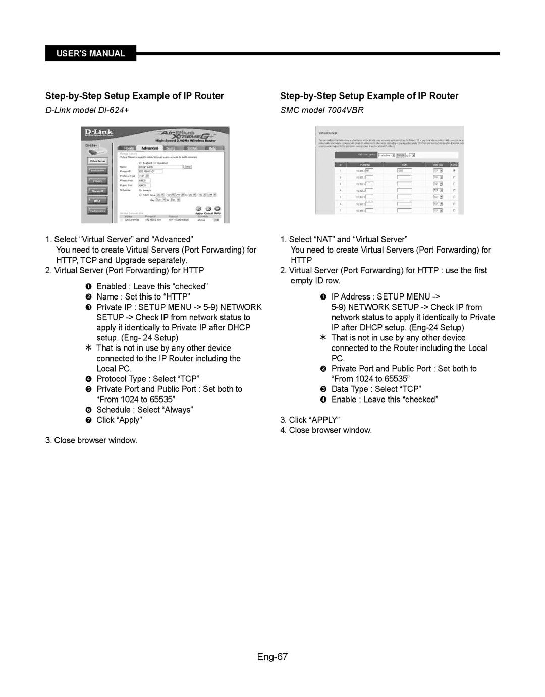 Samsung SMT-190Dx user manual Eng-67, Link model DI-624+ 