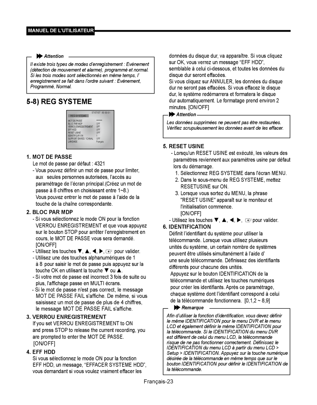 Samsung SMT-190Dx user manual REG Systeme 