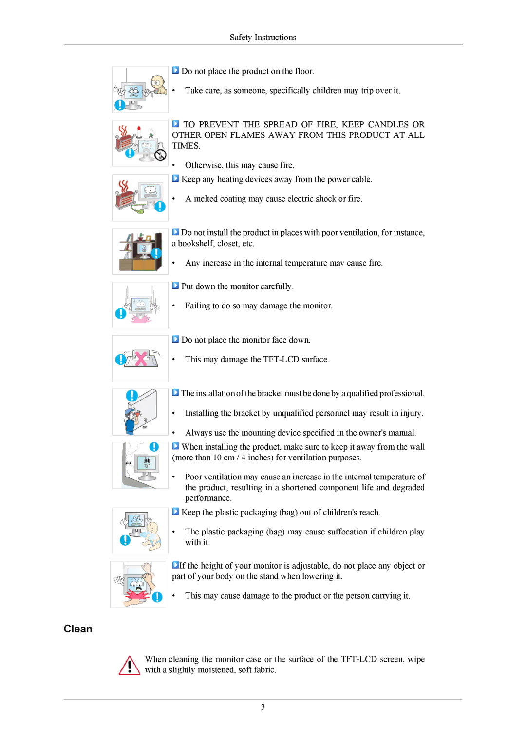 Samsung SMT-1912, SMT-1712 user manual Clean 