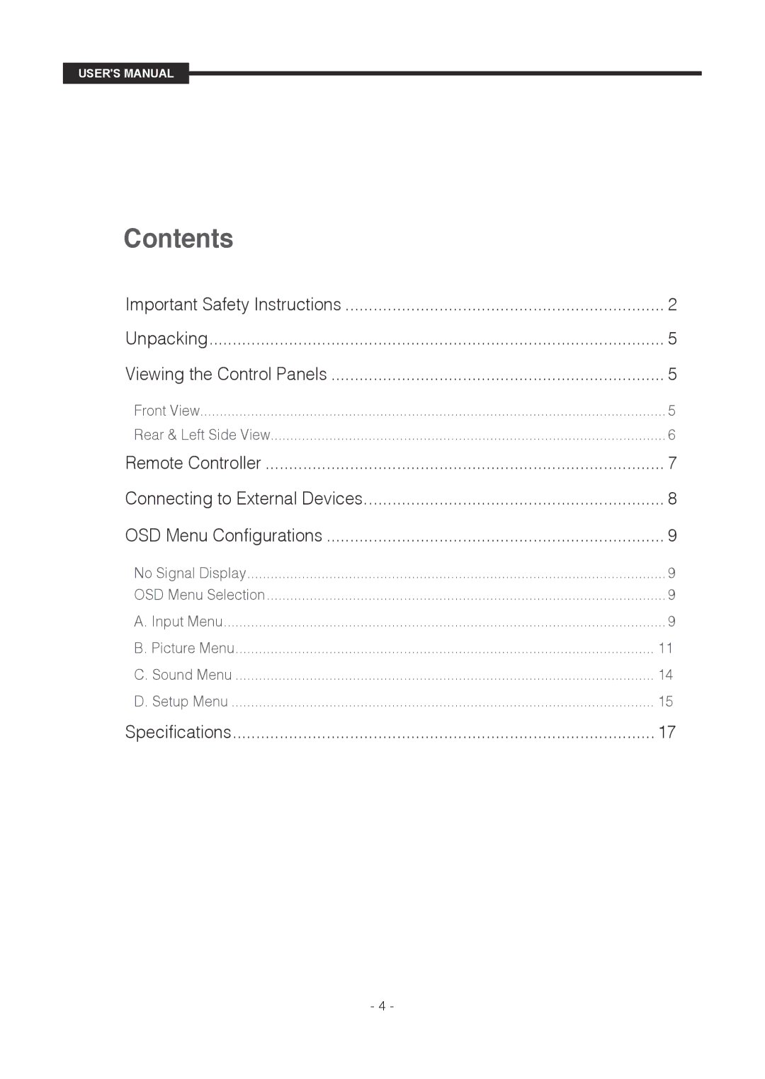 Samsung SMT-1721P/XEOV, SMT-1921P/XEOV manual Contents 