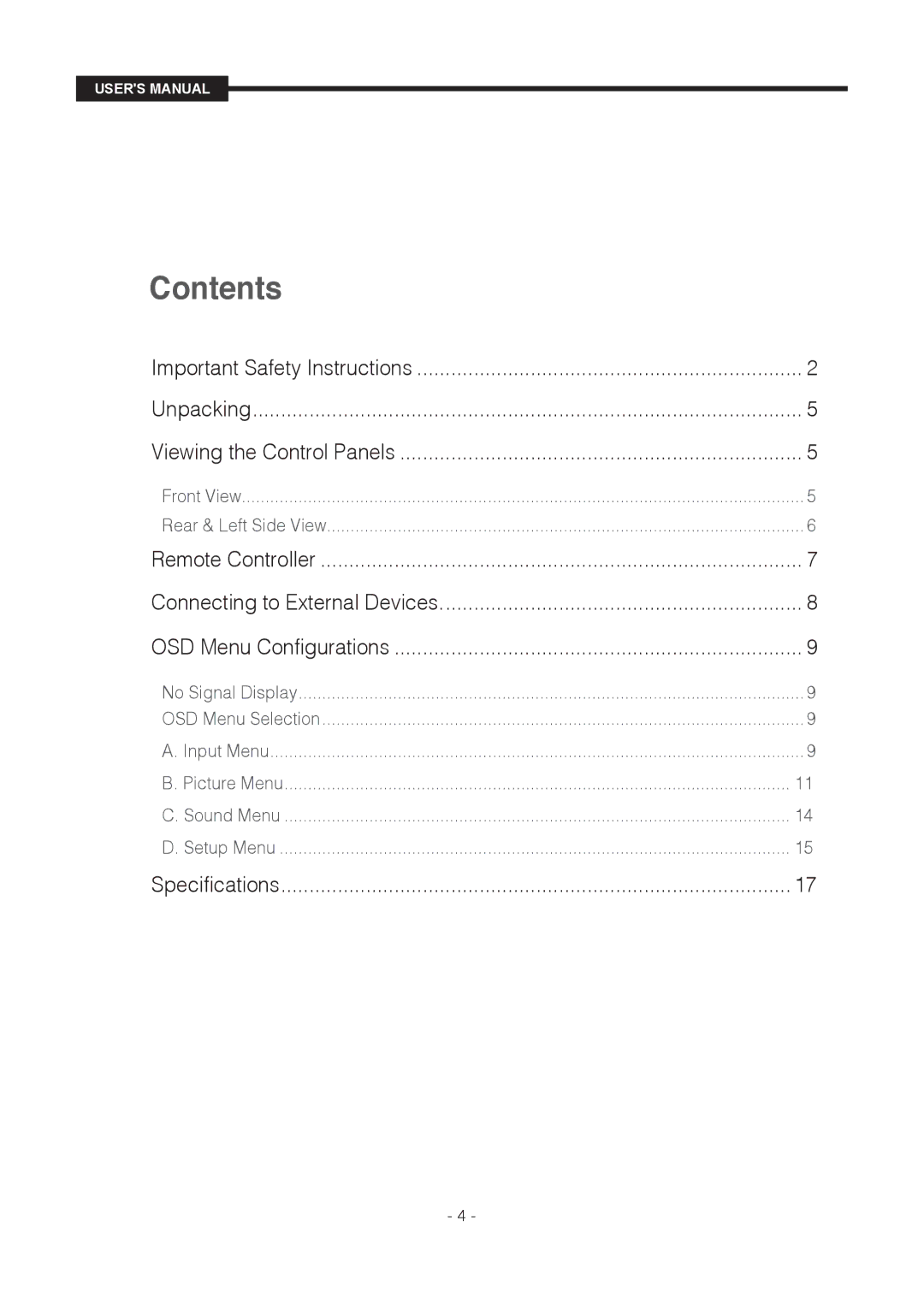 Samsung SMT-1721P/XEOV, SMT-1921P/XEOV manual Contents 