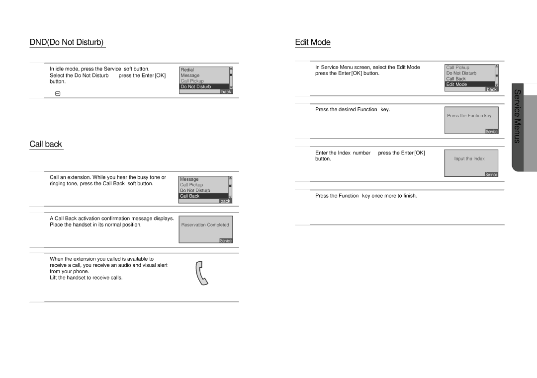 Samsung SMT-I5220 user manual DNDDo Not Disturb, Edit Mode, Press the desired Function key 