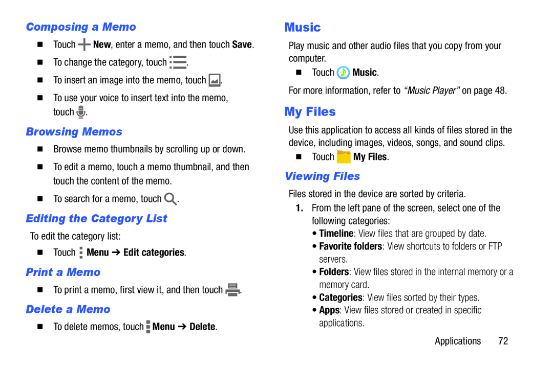 Samsung SM/T530NYKAX user manual Music, My Files 