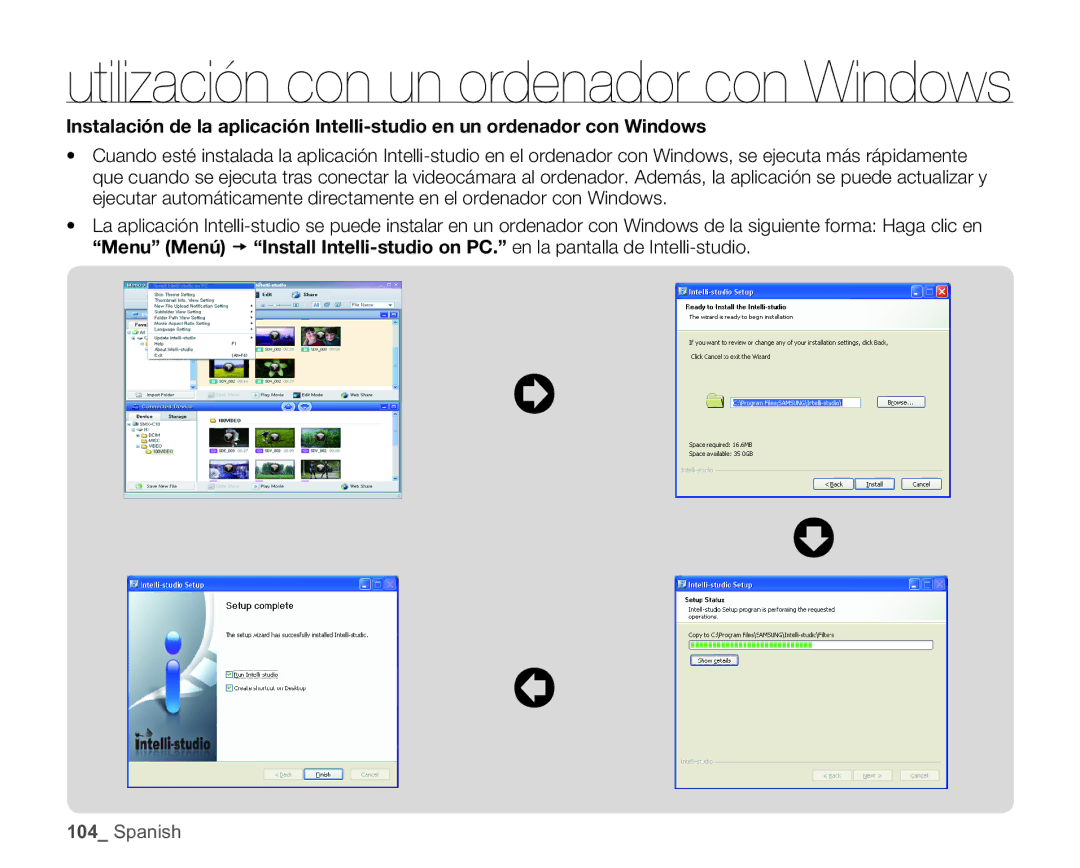 Samsung SMX-C100GP/EDC, SMX-C10GP/EDC, SMX-C10RP/EDC, SMX-C10LP/EDC, SMX-C10LP/CAN Utilización con un ordenador con Windows 