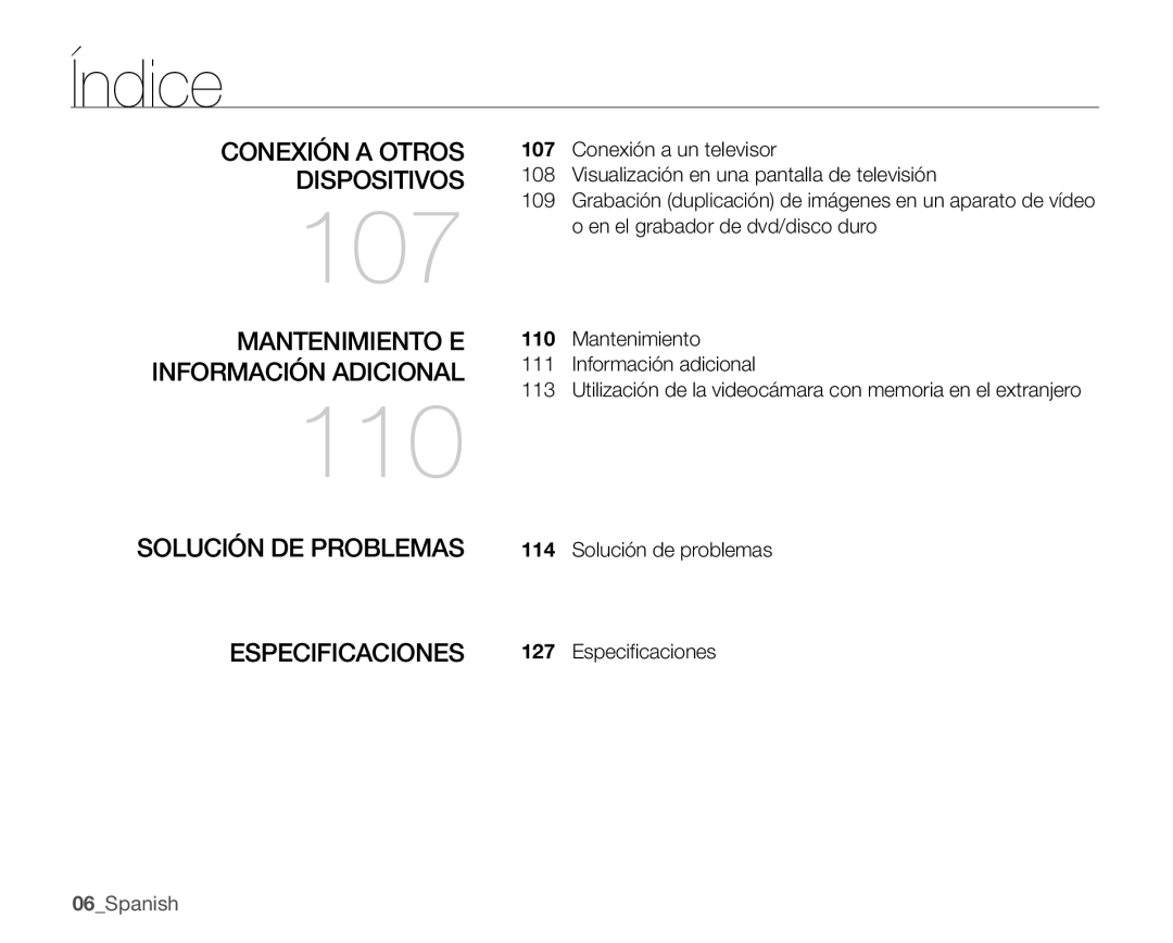 Samsung SMX-C10GP/EDC, SMX-C10RP/EDC, SMX-C100GP/EDC Conexión a Otros Dispositivos, Mantenimiento E Información Adicional 