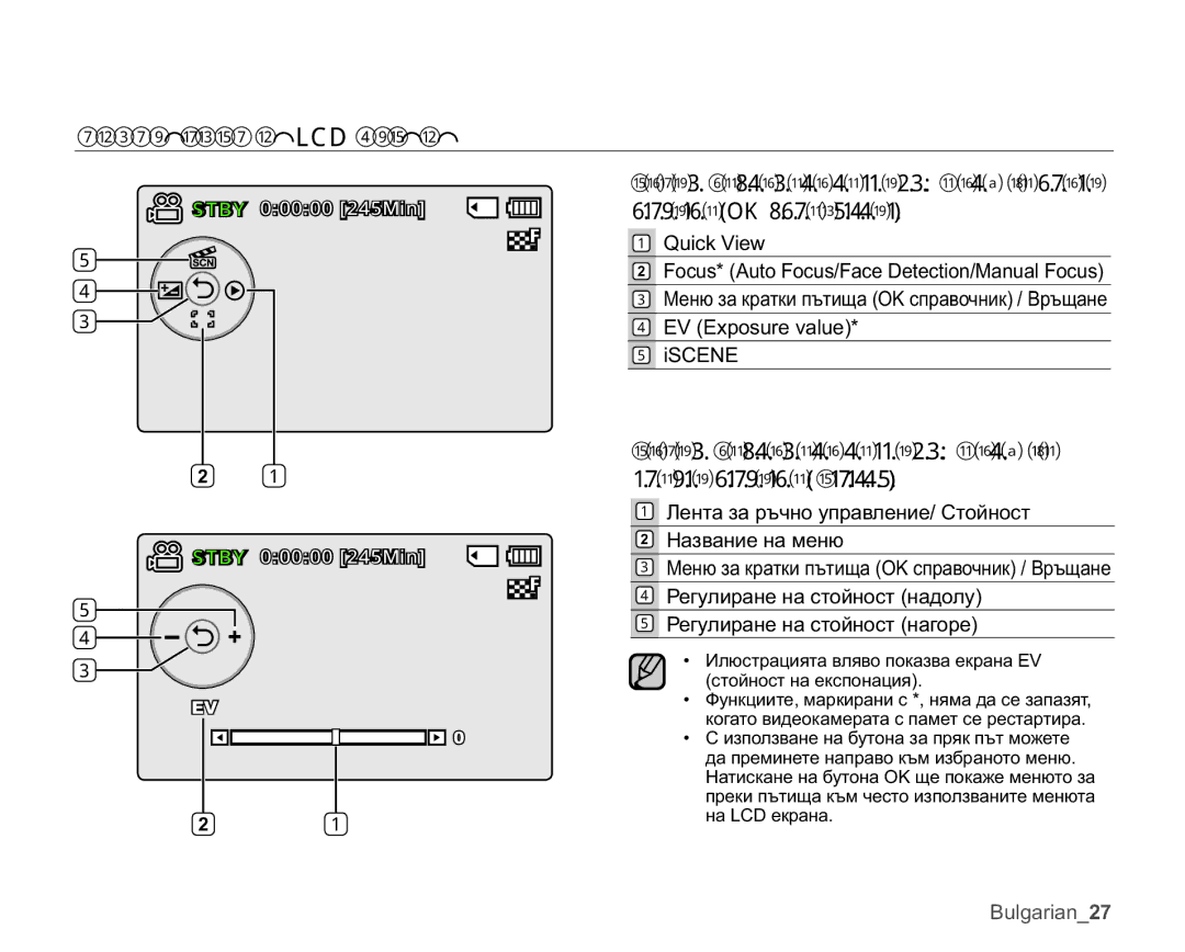 Samsung SMX-C10RP/EDC, SMX-C10GP/EDC, SMX-C10LP/EDC ɊɟɠɢɦɁɚɫɧɟɦɚɧɟɧɚɮɢɥɦɆɟɧɸɡɚ ɤɪɚɬɤɢɩɴɬɢɳɚɊɴɱɧɨ,  4XLFN9LHZ 