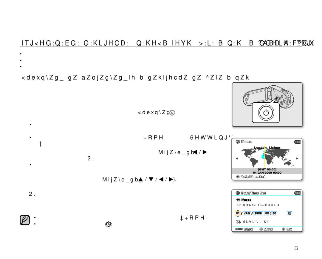 Samsung SMX-C10RP/EDC, SMX-C10GP/EDC, SMX-C10LP/EDC, SMX-C10RP/XEB manual Ȼɤɥɸɱɜɚɧɟɧɚɡɚɯɪɚɧɜɚɧɟɬɨɢɧɚɫɬɪɨɣɤɚɧɚɞɚɬɚɢɱɚɫ 