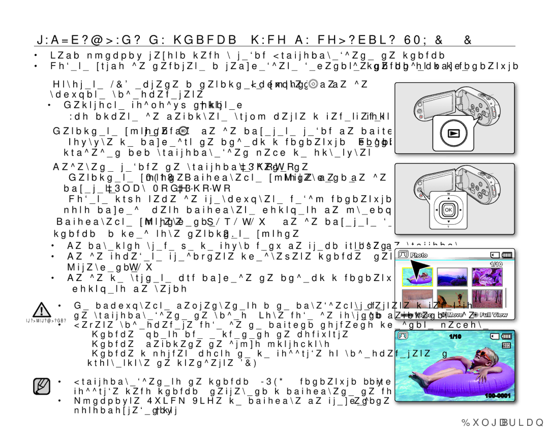 Samsung SMX-C10RP/XEB, SMX-C10GP/EDC, SMX-C10RP/EDC, SMX-C10LP/EDC manual ɊȺɁȽɅȿɀȾȺɇȿɇȺɋɇɂɆɄɂɋȺɆɈɁȺɆɈȾȿɅɂɌȿ60&& 