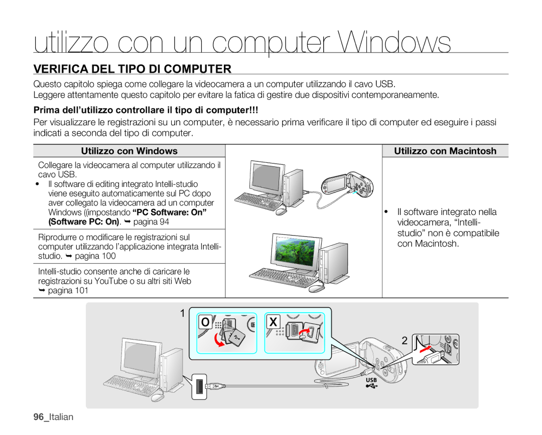 Samsung SMX-C14LP/EDC Utilizzo con un computer Windows, Prima dell’utilizzo controllare il tipo di computer, ¬ pagina 