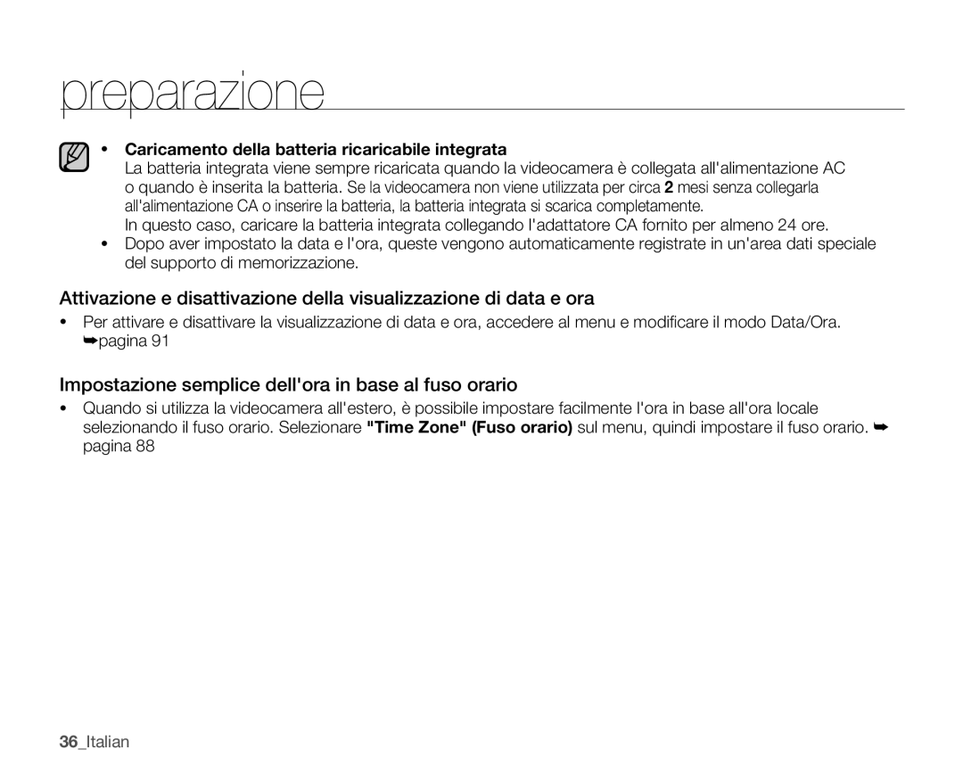 Samsung SMX-C14LP/EDC, SMX-C10GP/EDC, SMX-C14RP/EDC, SMX-C10RP/EDC manual Impostazione semplice dellora in base al fuso orario 