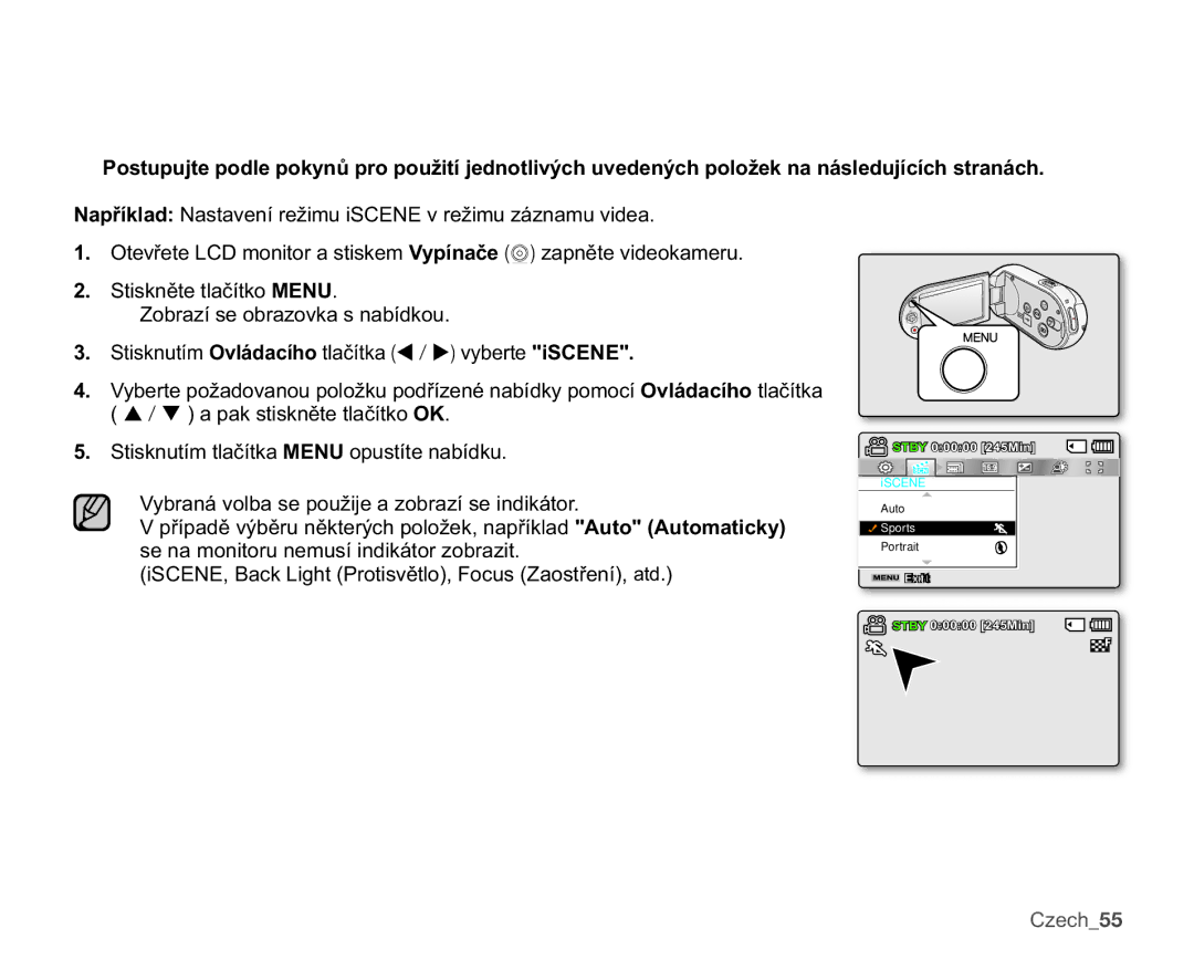 Samsung SMX-C10LP/EDC, SMX-C10GP/EDC, SMX-C14RP/EDC manual 1DSĜtNODG1DVWDYHQtUHåLPXL6&1YUHåLPXiQDPXYLGHD, HFK55 