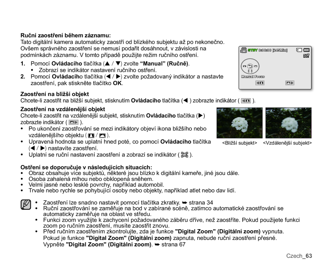 Samsung SMX-C14RP/EDC 5XþQtDRVWĜHQtEČKHPiQDPX, =DRVWĜHQtQDEOLåãtREMHNW, Dxwrpdwlfn\DpčĝxmhQdReodvwYhVwĝhgx 