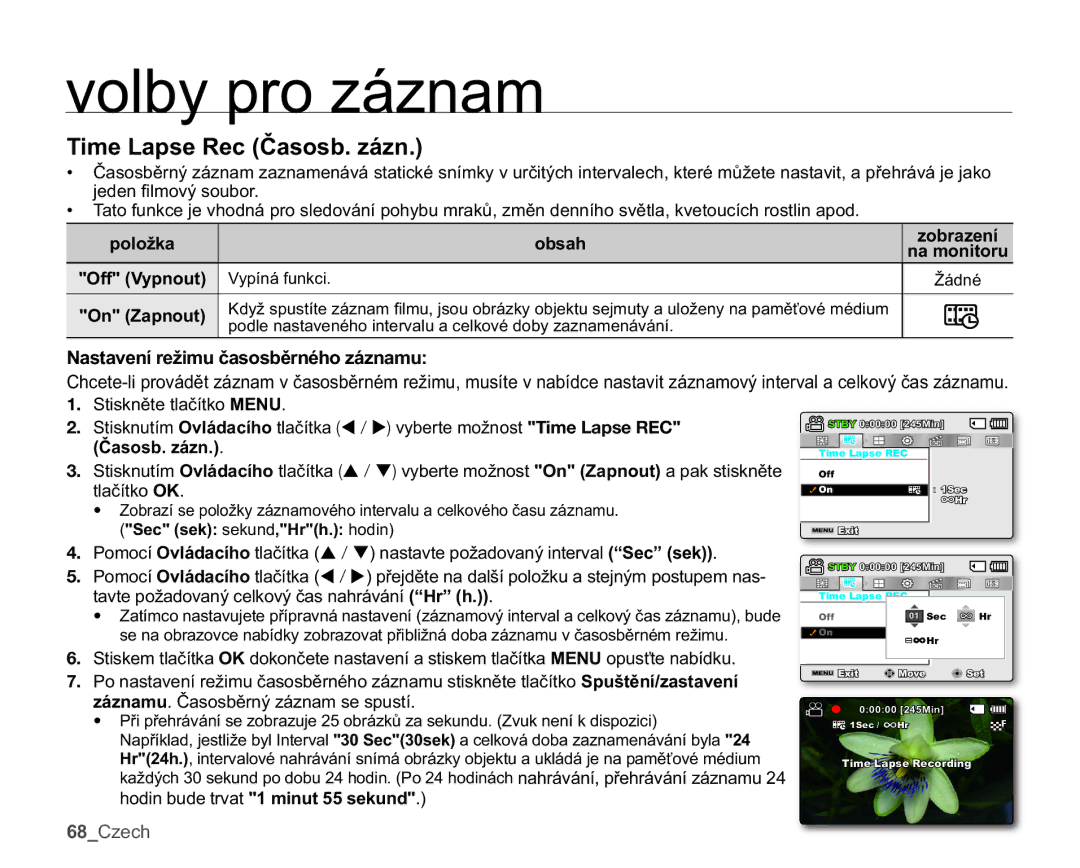 Samsung SMX-C10GP/EDC 7LPH/DSVH5HFýDVRVEiQ, 1DVWDYHQtUHåLPXþDVRVEČUQpKRiQDPX, 68&HFK, 6WLVNQČWHWODþtWNRMENU 