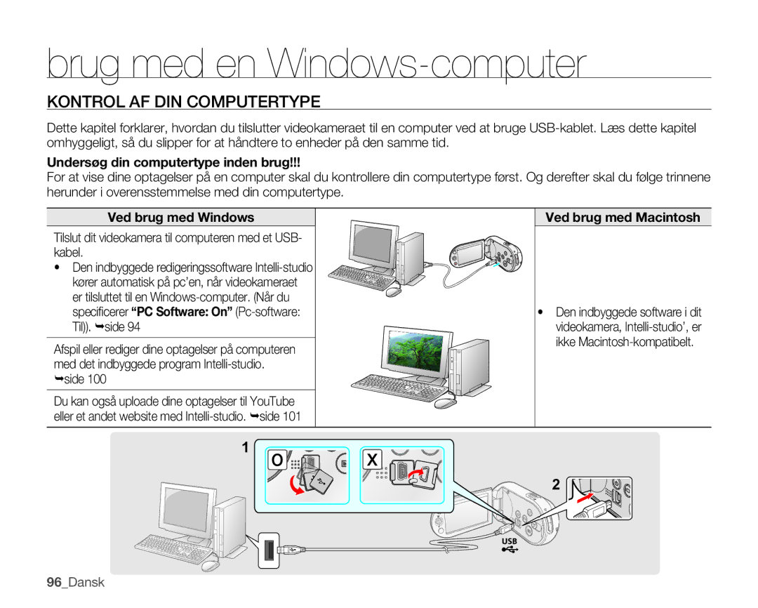 Samsung SMX-C14LP/EDC, SMX-C10GP/EDC, SMX-C14RP/EDC, SMX-C10RP/EDC, SMX-C14GP/EDC, SMX-C10LP/EDC Brug med en Windows-computer 