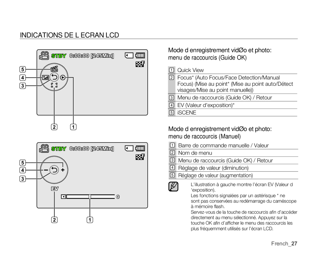 Samsung SMX-C10GP/EDC, SMX-C10GP/XEU, SMX-C14RP/EDC, SMX-C10RP/EDC, SMX-C100GP/EDC, SMX-C14GP/EDC manual French27 