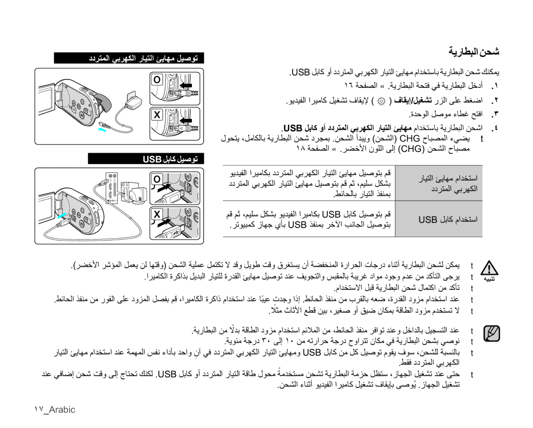 Samsung SMX-C10RP/AAW, SMX-C10RP/EDC ΔϳέΎτΒϟϦΤη, ˺́ΔΤϔμϟ«ήπΧϷϥϮϠϟϰϟ·CHGϦΤθϟΡΎΒμϣ, ςΎΤϟΎΑέΎϴΘϟάϔϨϤΑ, ˺̀Arabic 