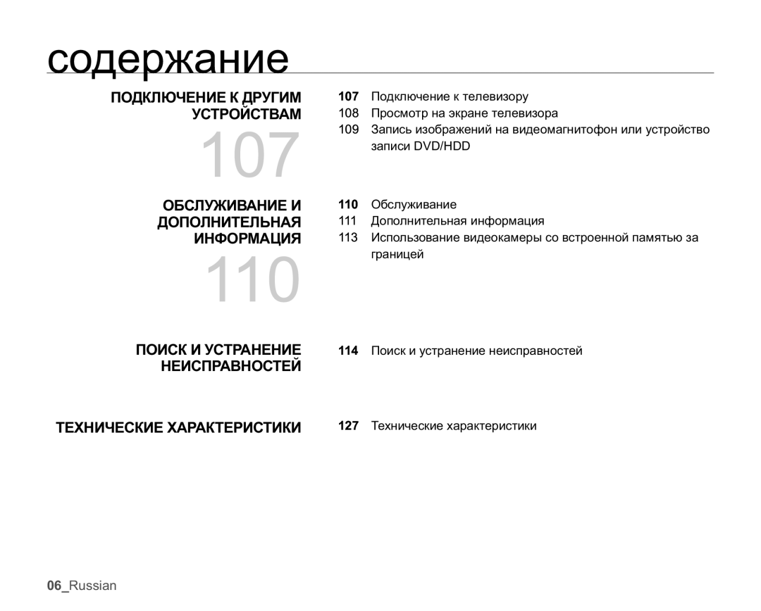 Samsung SMX-C10RP/XER, SMX-C10RP/XEB manual ɈɈȾɄɅɘɑȿɇɂȿɄȾɊɍȽɂɆ, ɌɋɌɊɈɃɋɌȼȺɆ, ɈȻɋɅɍɀɂȼȺɇɂȿɂ, ȾɈɉɈɅɇɂɌȿɅɖɇȺə, ɁɇɎɈɊɆȺɐɂə 