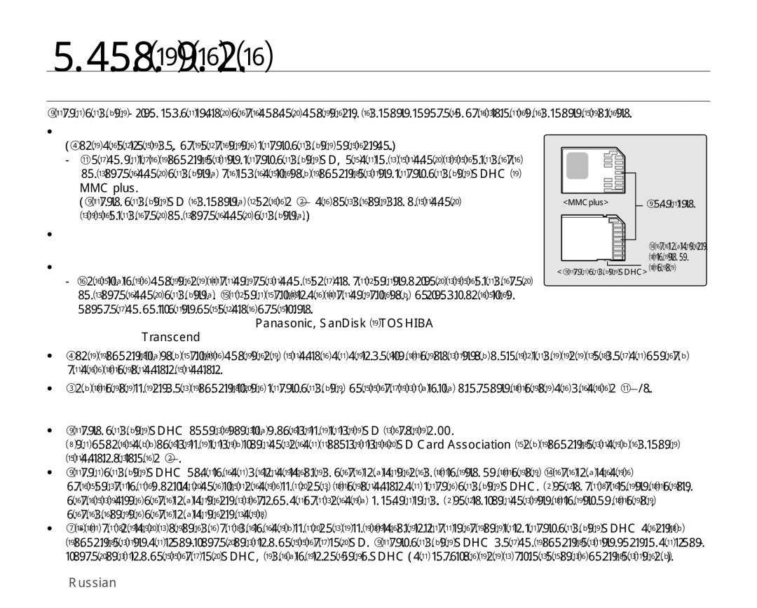 Samsung SMX-C14GP/XER, SMX-C10RP/XEB manual ȻɕȻɈɊɉɈȾɏɈȾəɓȿɃɄȺɊɌɕɉȺɆəɌɂ, Ɇɨɠɧɨɢɫɩɨɥɶɡɨɜɚɬɶɤɚɪɬɵɩɚɦɹɬɢ6+&ɢ00&SOXV 