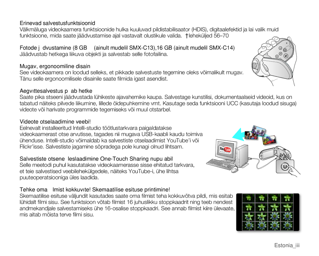 Samsung SMX-C10RP/XEB, SMX-C10GP/XEB, SMX-C10LP/XEB manual Estoniaiii 