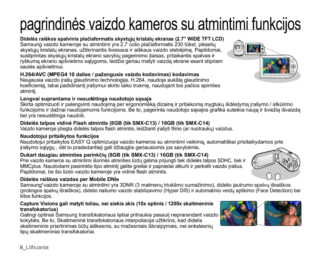 Samsung SMX-C10LP/XEB VDXOơVDSãYLHWLPXL, Dwplqwƴ, HQJYDLVXSUDQWDPDLUQHVXGơWLQJDQDXGRWRMRVąVDMD, NlwrvIxqnflmrv 