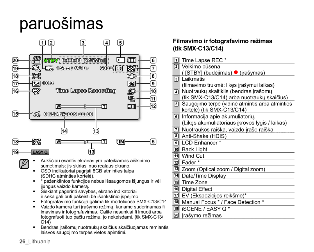 Samsung SMX-C10RP/XEB, SMX-C10GP/XEB, SMX-C10LP/XEB LOPDYLPRLUIRWRJUDIDYLPRUHåLPDV WLN60&&,  LjlwdoIihfw 