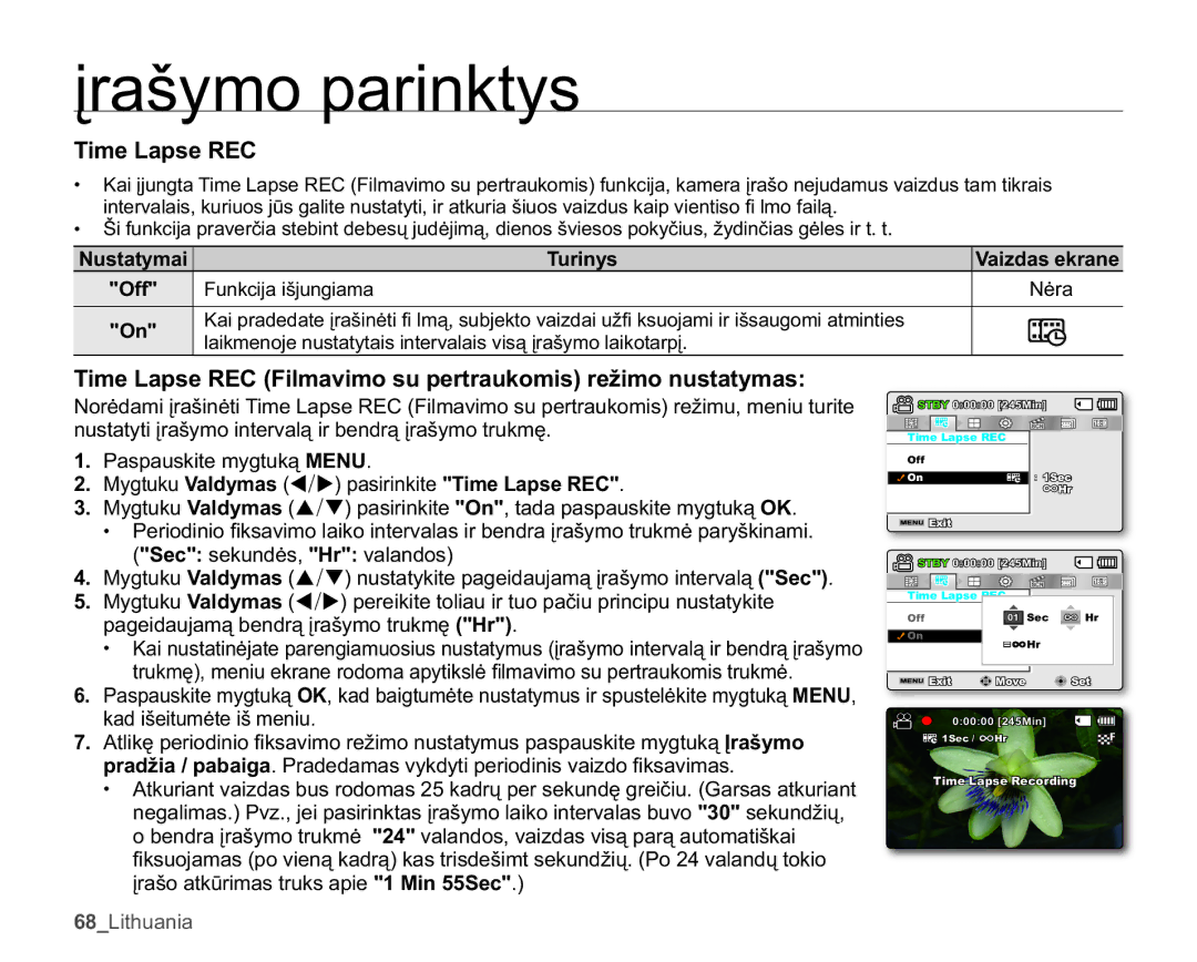 Samsung SMX-C10RP/XEB, SMX-C10GP/XEB, SMX-C10LP/XEB 7LPH/DSVH5&LOPDYLPRVXSHUWUDXNRPLVUHåLPRQXVWDW\PDV, 2II 