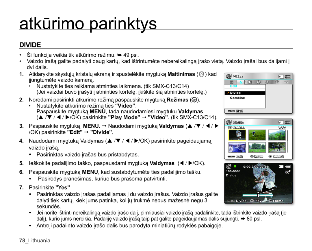 Samsung SMX-C10GP/XEB ‡ âLIXQNFLMDYHLNLDWLNDWNǌULPRUHåLPX²SVO, 1XVWDW\NLWHDWNǌULPRUHåLPąWLHV³9LGHR´ 