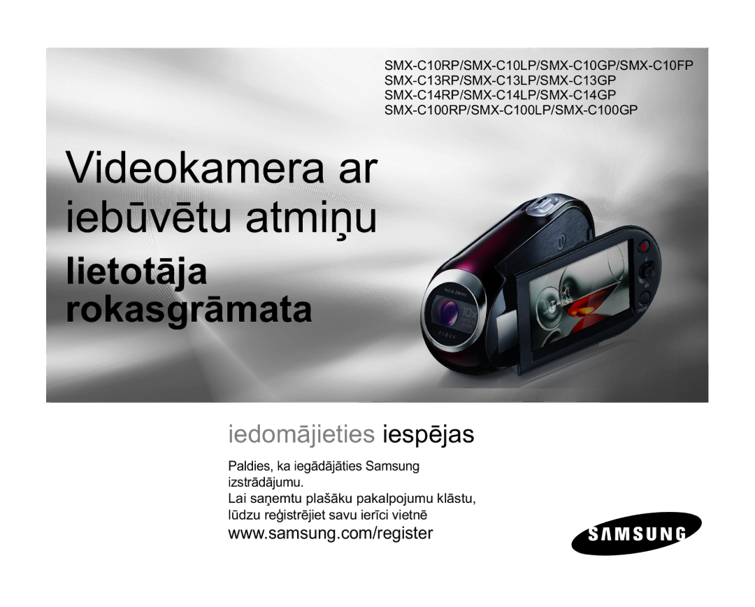 Samsung SMX-C10GP/XEB, SMX-C10RP/XEB, SMX-C10LP/XEB manual 9LGHRNDPHUDDU, 3DOGLHVNDLHJƗGƗMƗWLHV6DPVXQJ LVWUƗGƗMXPX 