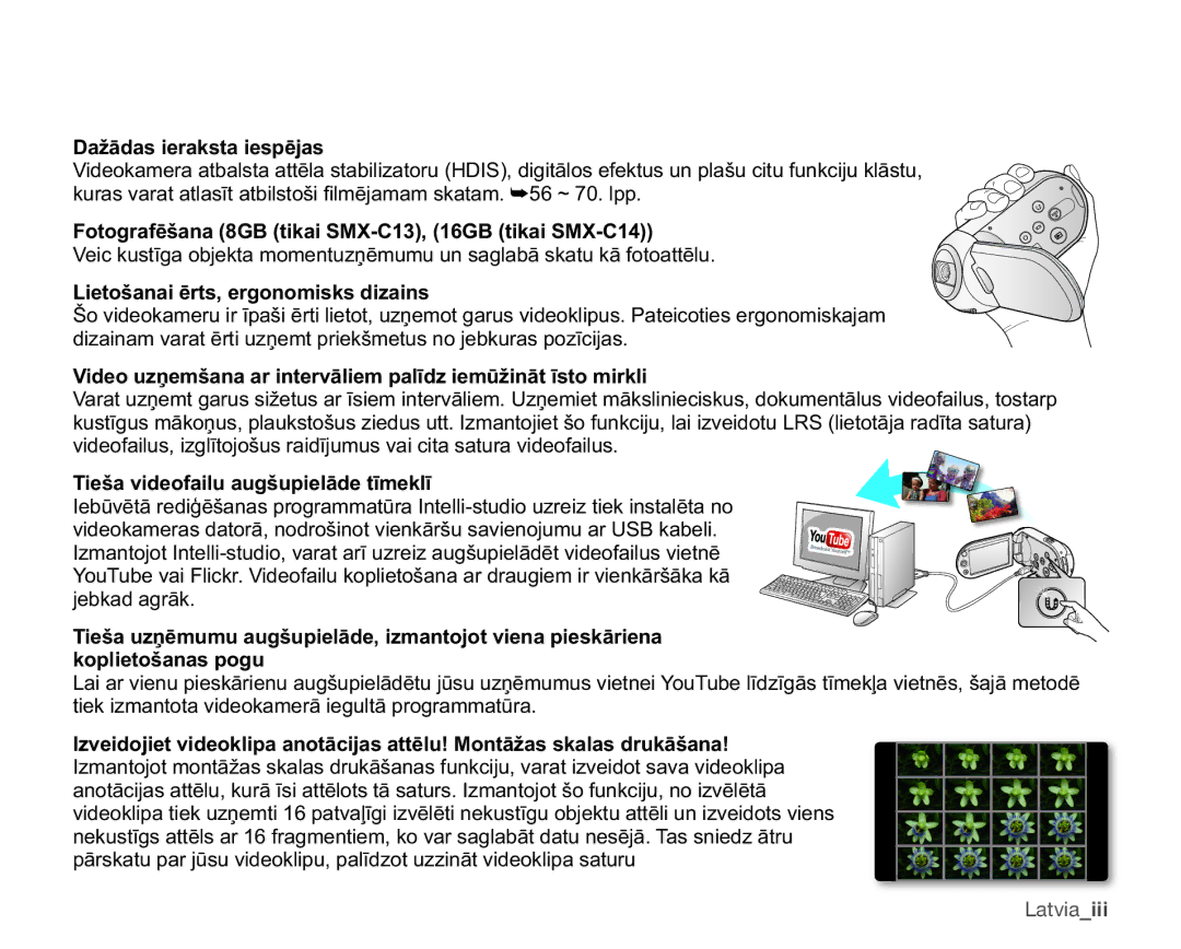 Samsung SMX-C10RP/XEB, SMX-C10GP/XEB manual DåƗGDVLHUDNVWDLHVSƝMDV, RWRJUDIƝãDQD*%WLNDL60&*%WLNDL60& 