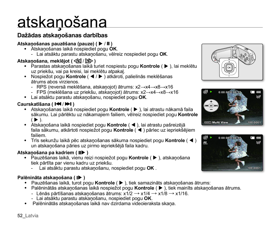 Samsung SMX-C10LP/XEB, SMX-C10RP/XEB, SMX-C10GP/XEB manual DåƗGDVDWVNDƼRãDQDVGDUEƯEDV 