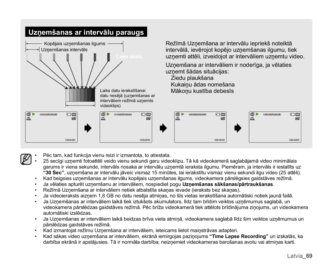 Samsung SMX-C10GP/XEB manual XƼHPWãƗGDVVLWXƗFLMDV, =LHGXSODXNãDQD XNDLƼXƗGDVQRPHãDQD, RSƝMDLVXƼHPãDQDVLOJXPV 