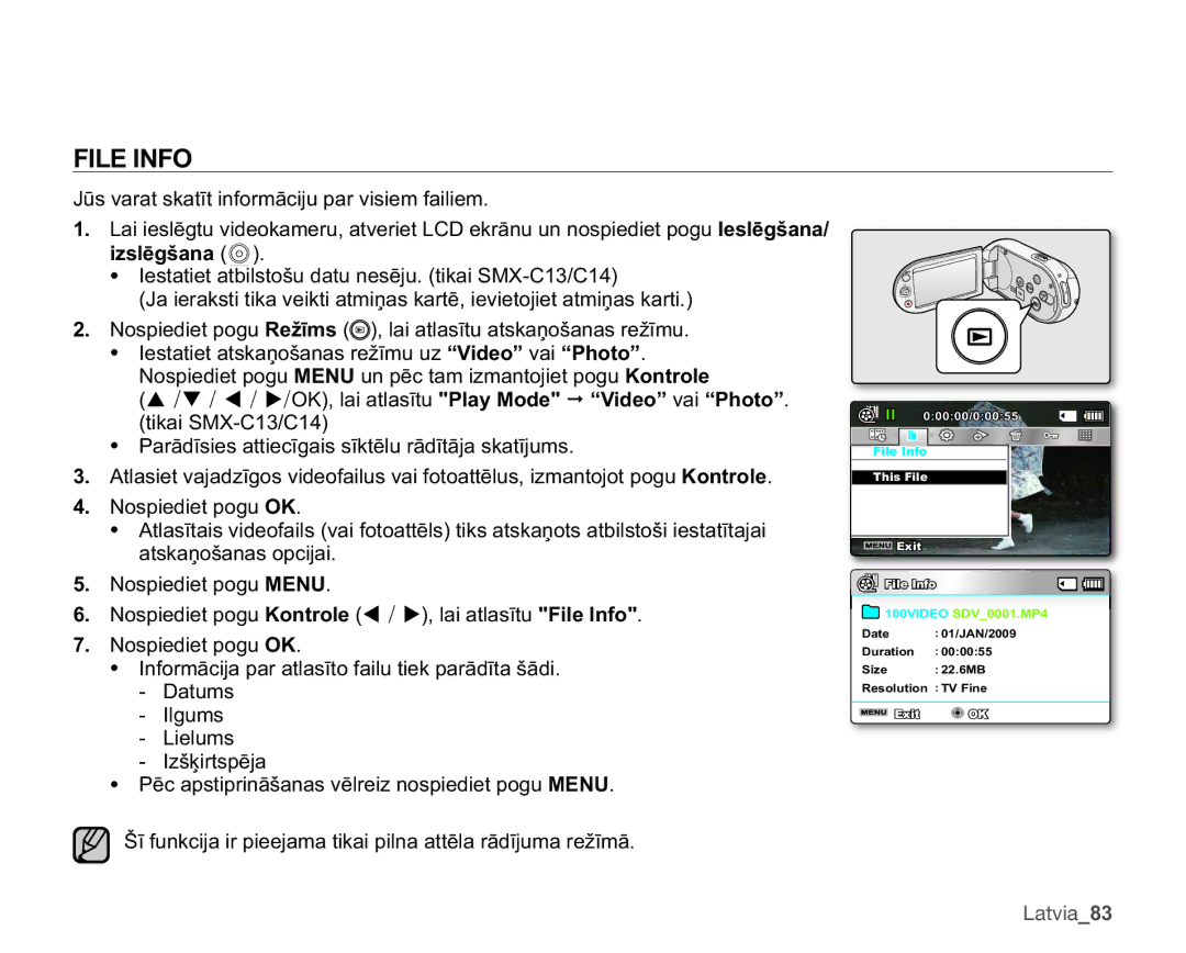 Samsung SMX-C10RP/XEB manual ,12, ǋvYdudwVndwưwLqirupɨflmxSduYlvlhpIdlolhp,  1RVSLHGLHWSRJX018, /Lhoxpv 