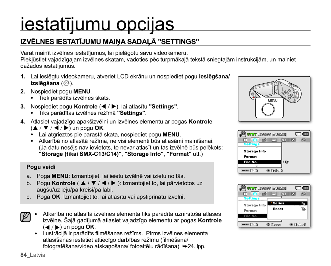 Samsung SMX-C10GP/XEB manual =9Ɯ/16,67$7Ʈ-8080$,ƻ$6$$ƹƖ677,1*6,  1RVSLHGLHWSRJX018 7LHNSDUƗGƯWVLYƝOQHVVNDWV 