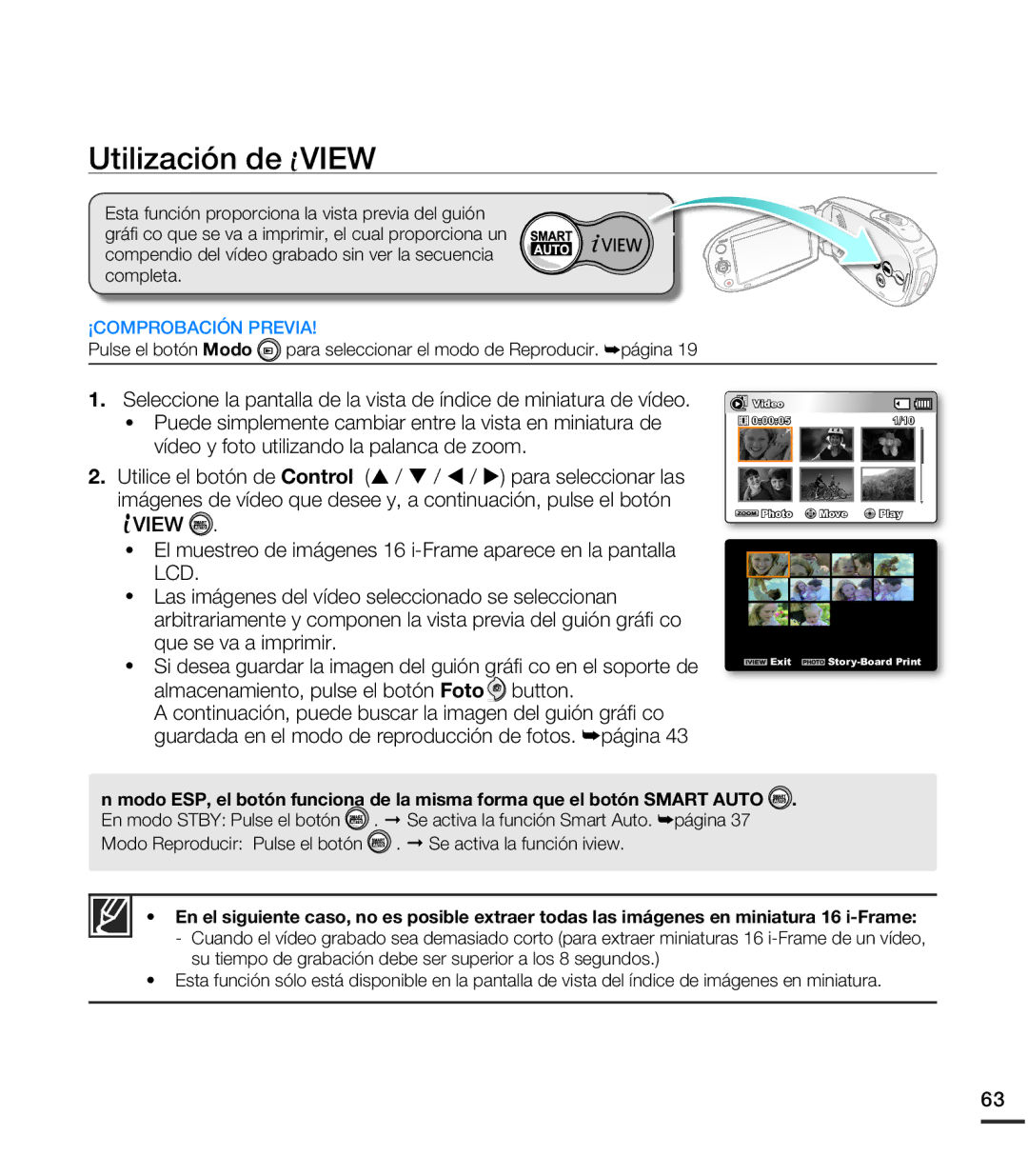 Samsung SMX-C20RP/EDC, SMX-C200LP/EDC, SMX-C20LN/XAA, SMX-C200RP/EDC, SMX-C200BP/EDC, SMX-C24RP/EDC manual Utilización de View 