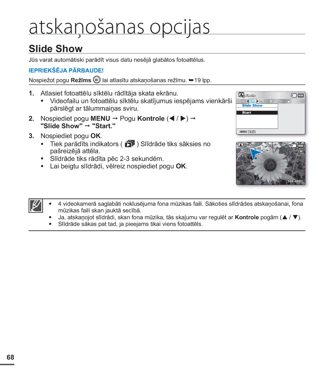 Samsung SMX-C20BP/EDC, SMX-C20BP/XEB manual Slide Show 