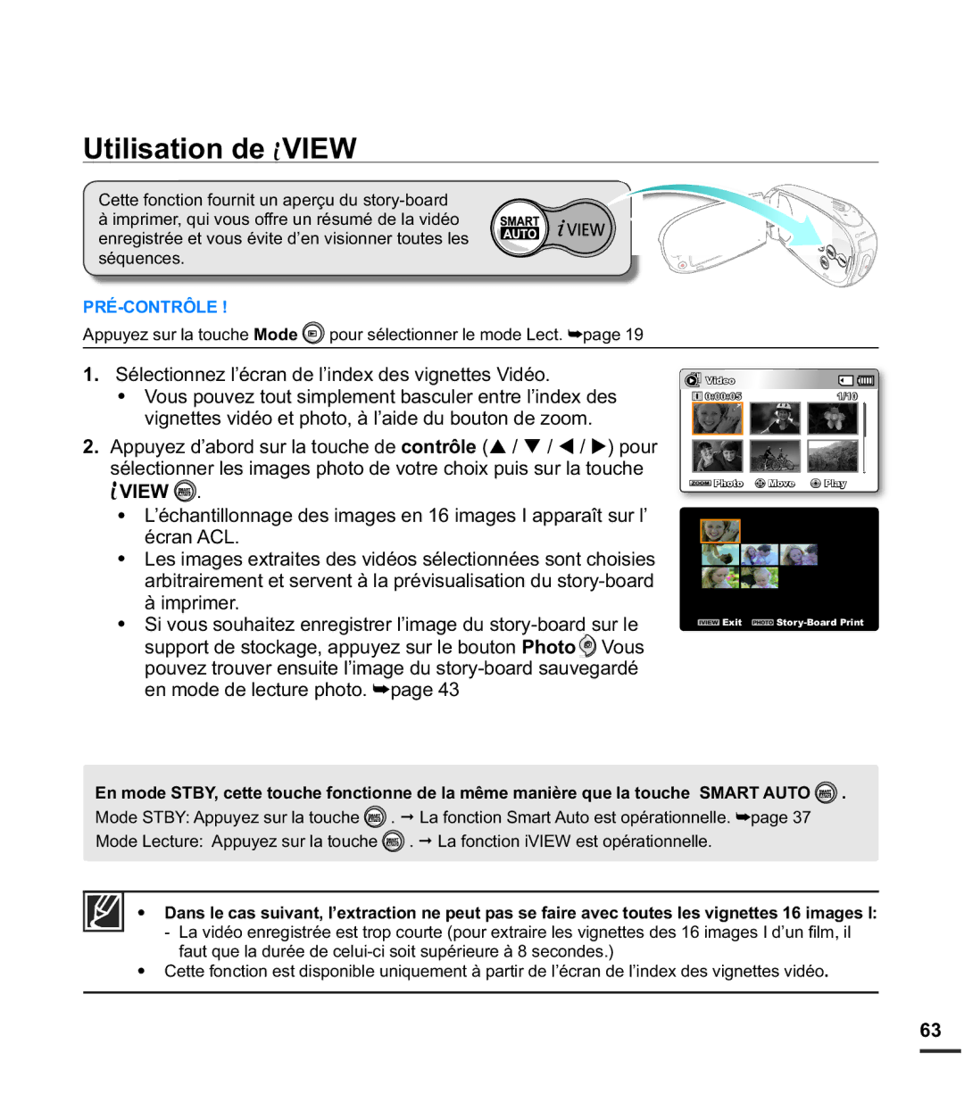 Samsung SMX-C20BN/XAA, SMX-C20LN/XAA, SMX-C20RN/XAA manual Utilisation de View 