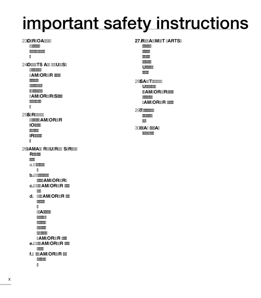 Samsung SMX-C20BN/XAA, SMX-C20LN/XAA, SMX-C20RN/XAA manual Overloading 