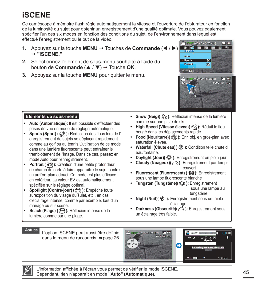 Samsung SMX-C200LP/EDC Iscene, Daylight Jour Enregistrement en plein jour, Cloudy Nuageux Enregistrement par temps couvert 