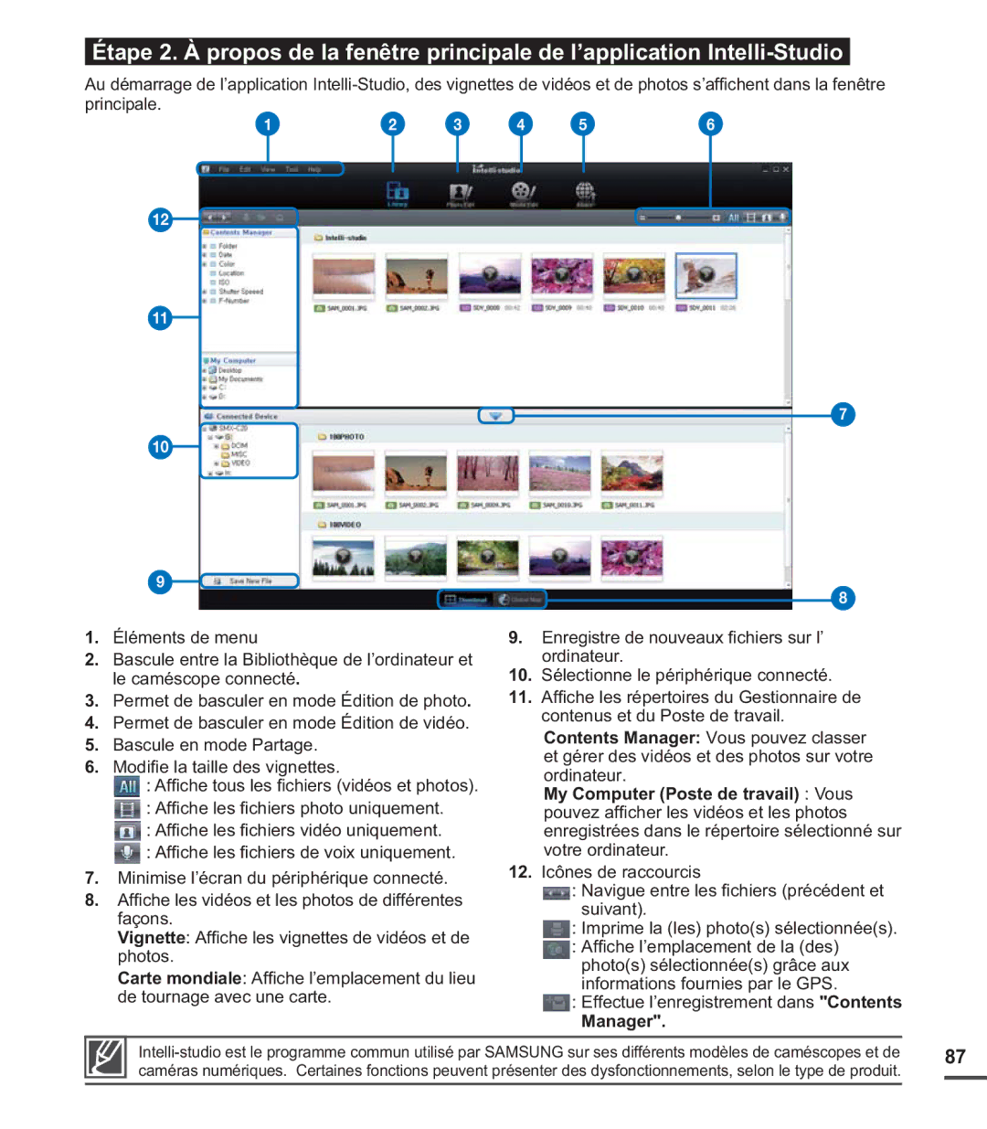 Samsung SMX-C20RP/MEA, SMX-C24BP/EDC, SMX-C200LP/EDC, SMX-C20RP/EDC, SMX-C20LP/XEU, SMX-C20LN/XAA, SMX-C200RP/EDC manual Manager 