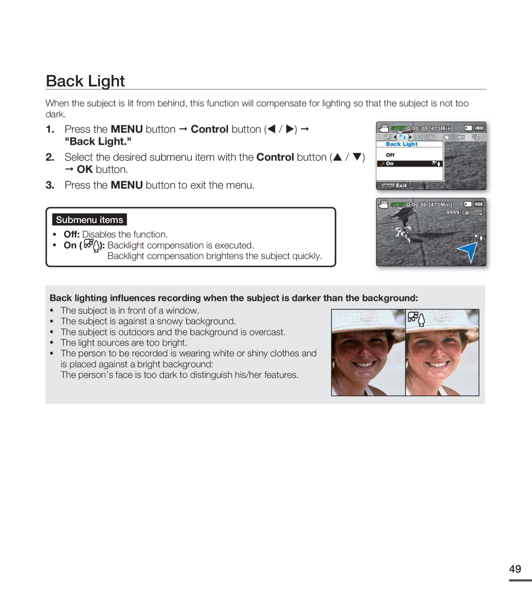 Samsung SMX-C20UP/AAW, SMX-C24BP/EDC, SMX-C200LP/EDC, SMX-C20RP/EDC, SMX-C20LP/XEU, SMX-C20LN/XAA, SMX-C200RP/EDC Back Light 