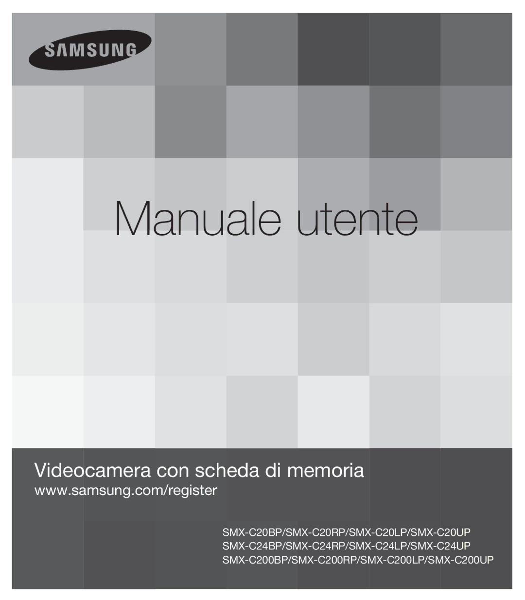 Samsung SMX-C20RP/EDC, SMX-C24BP/EDC, SMX-C20UP/EDC, SMX-C20BP/EDC, SMX-C24LP/EDC, SMX-C20LP/EDC manual Manuale utente 