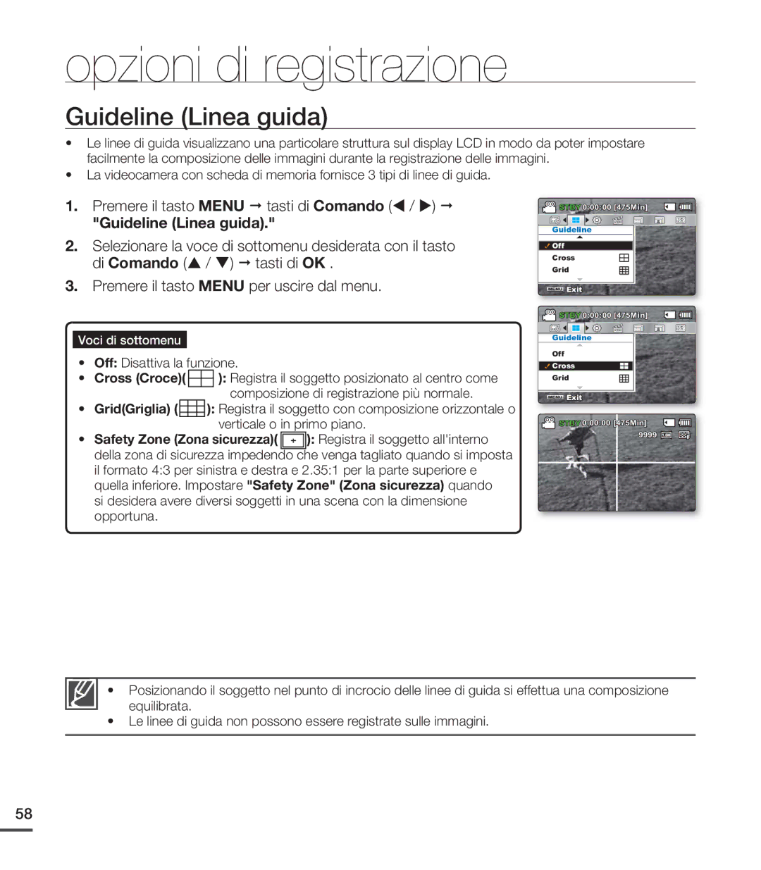 Samsung SMX-C20UP/EDC, SMX-C24BP/EDC, SMX-C20RP/EDC, SMX-C20BP/EDC, SMX-C24LP/EDC, SMX-C20LP/EDC manual Guideline Linea guida 